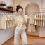 Mùa hè Phong cách mới dành cho nữ phong cách cổ điển thiên niên kỷ chấm bi cổ tròn Áo sơ mi nhỏ eo hẹp thon gọn hơn trông sang trọng hàng đầu