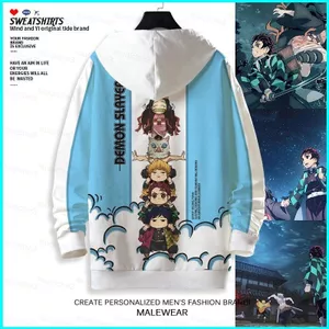 SY3 Anime Demon Slayer 3D Áo Cosplay Áo Unisex Dài Tay Thời Trang Tanjirou Nezuko Áo Khoác Ngoài Plus Siz
