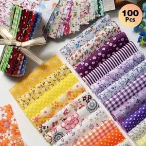 100 Miếng Vải Cotton Nguyên Chất Chắp Vá DIY Handmade Vải Đầu Vải Mỏng Hoa Vải Hoa Vải Hoa Nhỏ Đầu Vải 6.10