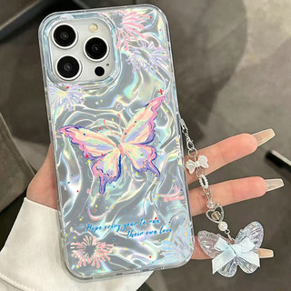 Ốp Lưng Bướm Cho Redmi Note 15 14 9 9s Pro Redmi 15A 15C 14S A7 A5 A3X A3 12C Xiaomi Mi 17T 15T 14T 11 Lite PC Cung Pháo Hoa Nhiều Màu Sắc Có Dây Xích Vỏ Điện Thoại