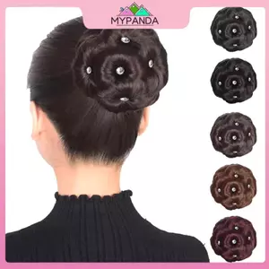 MYPANDA Thanh Lịch Móng Vuốt-Clip Chignon Bun Chín Hoa Tóc Nữ Xoăn Chignon Tóc Tổng Hợp Thoải Mái Tự Nhiên.