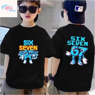 Áo Thun Trẻ Em Bé Trai Gái In SIX SEVEN 67 Pixel, Áo Bông Ngắn Tay Hè Phong Cách Game Size 3-12 Tuổi COD