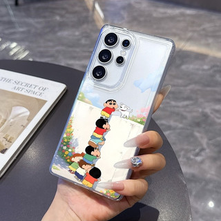 Phim hoạt hình hoạt hình Jenga Shin-Chan Thích hợp cho Samsung A225G S26ULTRA A14 A555G S23FE A05 A355G S25ULTRA A545G Vỏ mềm silicon trong suốt