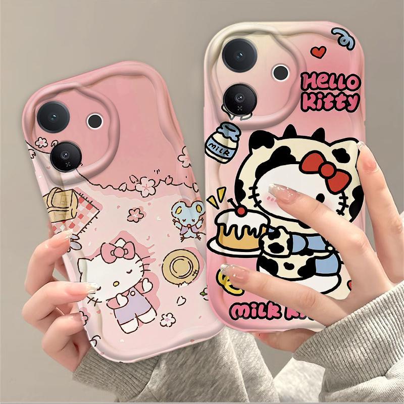 Thích Hợp Cho VIVO V60 Lite V60E T4 Pro IQOO Z1OR 5G 3D Bé Gái Mềm TPU Hoạt Hình Kitty Nữ Vỏ Điện Thoại Chống Sốc