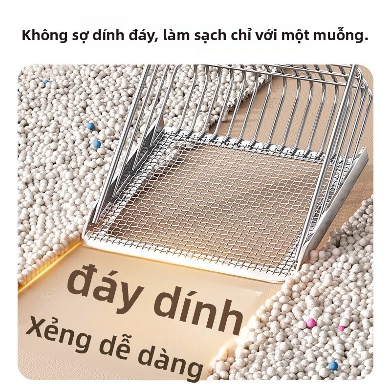 Phiên bản nâng cấp Đầu xẻng đựng rác cho mèo thế hệ thứ sáu Đế chống dính, có thể lọc tất cả các loại cát khoáng và nước đậu phụ