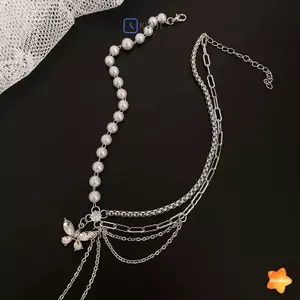 Dây chuyền xương đòn ngọc trai nhiều lớp tinh tế cho nữ Xu hướng 2022 Trang sức thẩm mỹ mới