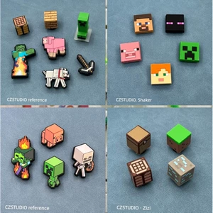 charm dép to charm crocs set charm crocs chữ cái Phong Cách Mới Crocs Giày Lỗ Hoa Giày Phụ Kiện Hoa Crocs Zhibixing Hoạt Hình DIY Trang Trí Minecraft