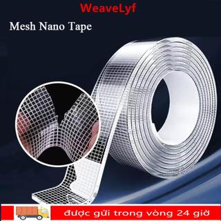 WEAVELYF Keo hai mặt siêu mạnh, Băng dính lưới chống nước được nâng cấp, Dải băng không dấu vết có thể tháo rời 1 / 2mm