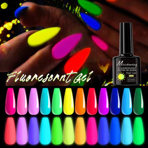 Bộ Sơn Móng 12 Màu Phát Sáng & Huỳnh Quang - Gel Chuyên Dụng Tiệm Nail, Lên Màu Chuẩn, Bền Đẹp