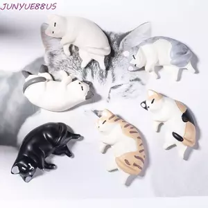 JUNYUE88US Đồ trang trí tủ lạnh mô phỏng mèo, phụ kiện nhựa resin thủ công, mô hình mèo ngủ dễ thương, mèo lười mini, miniatures