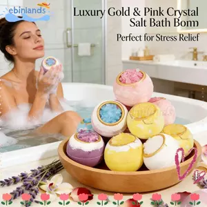 Bóng muối tắm tinh dầu EBINLANDS, Bom tắm làm sạch thủ công, Tẩy tế bào chết 100g Bồn tắm dưỡng ẩm Phụ kiện tắm bóng tắm