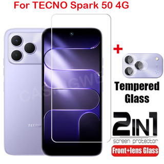 Dành Cho TECNO Spark 50 4G 2026 Spark50 4G 5G Full Cover Kính Cường Lực Mặt Trước Phim Bảo Vệ Màn Hình Mặt Sau Ống Kính Máy Ảnh Phim Bảo Vệ
