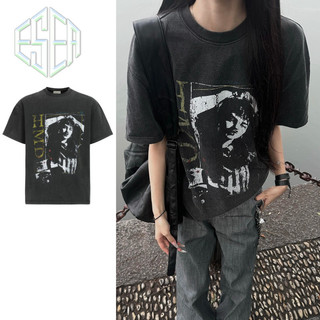 Áo thun nam ESEA tay ngắn thương hiệu thời trang Mỹ phong cách hip-hop, trung tính chất lượng cao