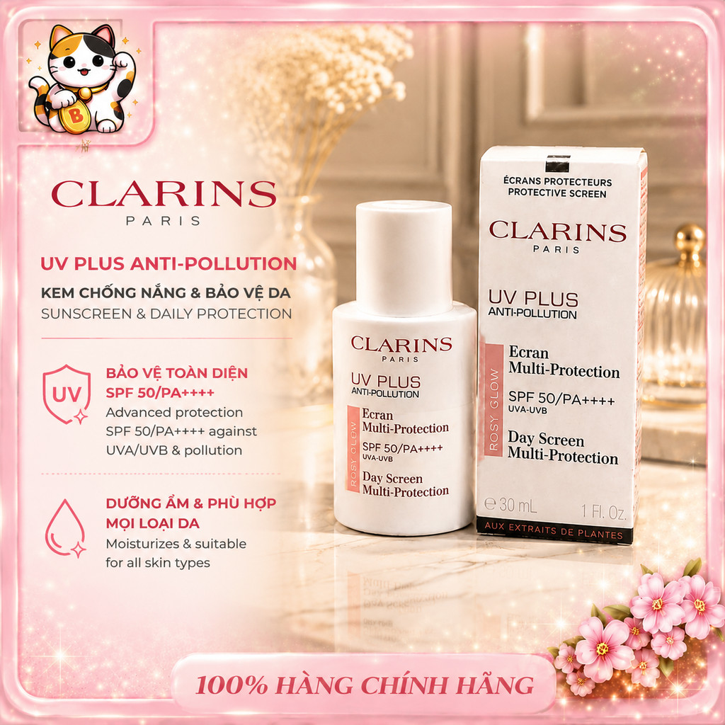 [Chính Hãng] Clarins UV PLUS Duo SPF50/PA++++ Kem Chống Nắng Fullsize Multi-Protection Dưỡng Ẩm