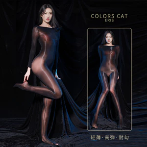 Mỏng Trong Suốt Oily 912 Ngựa Dầu Tơ Trên Thân Liền Mạch Một Mảnh Vớ Tất Cả Bao Gồm