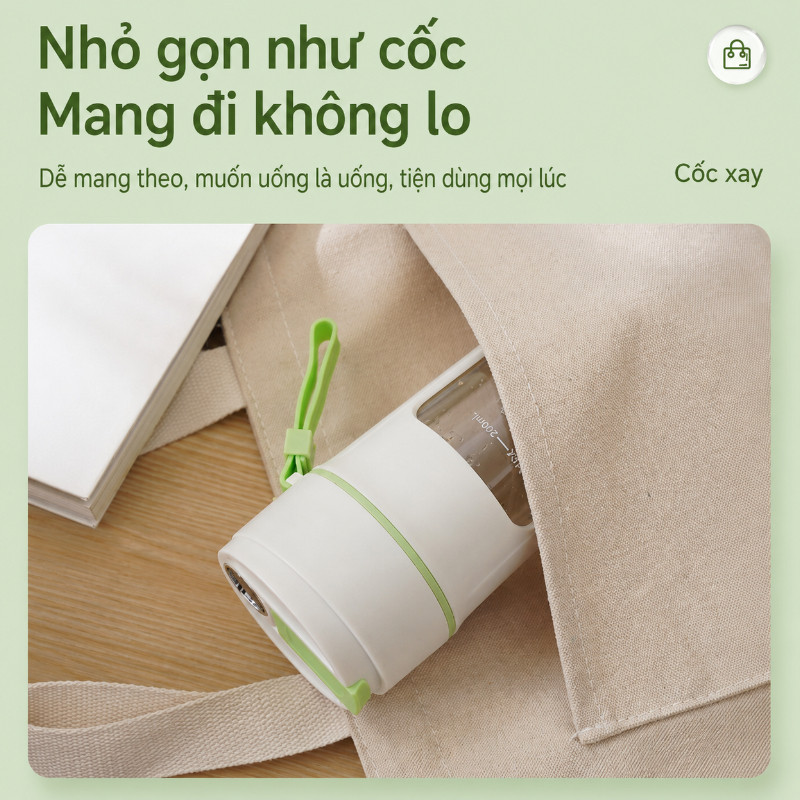 Máy Xay Sinh Tố Mini 10 Lưỡi, Cầm Tay, 400ml, Có Màn Hình Số, Kèm ống Hút, Xay đá, Sạc USB, đi Làm, Gym, Du Lịch