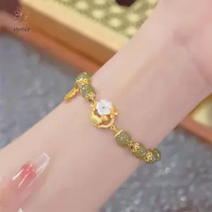 HNKMP Đơn Giản Giả Ngọc Trang Sức Thời Trang Thỏ Hoa Luy Vòng Tay Ánh Sáng Sang Trọng Hợp Thời Trang Ngọt Lắc Tay Dây Xích Tay Dành Cho Nữ Cô Gái Quà Tặng.