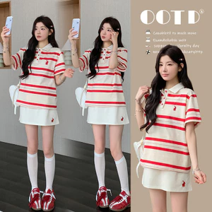 Bộ đồ bà bầu Áo thun ngắn tay dáng rộng mùa hè + Quần Short thông thường Bộ đồ hai mảnh