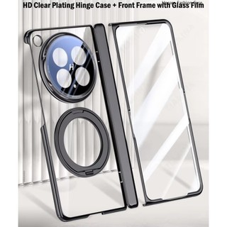 HD Rõ Ràng Mạ Bản Lề Funda Cho OPPO Find N6 Find N5 Ốp Lưng Có Giá Đỡ Vòng Magentic & Khung Trước Có Phim Thủy Tinh