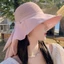 Mũ chống nắng đi biển dành cho nữ Vành rộng Mũ ngư dân có nắp cổ nơ cho hành trình du lịch trăng mật