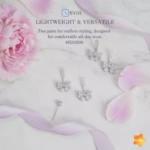 Bông tai nơ Zircon bạc dễ thương và tối giản dành cho nữ Thời trang hàng ngày Thiết yếu mới