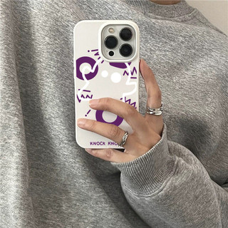 Ốp Lưng IPhone 13 15 11 17 16 12 14 ProMax  chữ_B_O_màu_tím 7 8Plus XR X XS Max