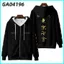 SY3 Anime Tokyo Revengers Áo Dài Tay Top Zip-up Unisex Áo Khoác Ngoài Thời Trang Plus Kích Thước YS3