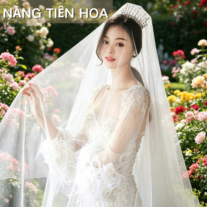 Lúp voan cô dâu, phụ kiện cưới, trùm đầu, chụp ảnh, studio, hóa trang Halloween costume, khăn trùm đầu.