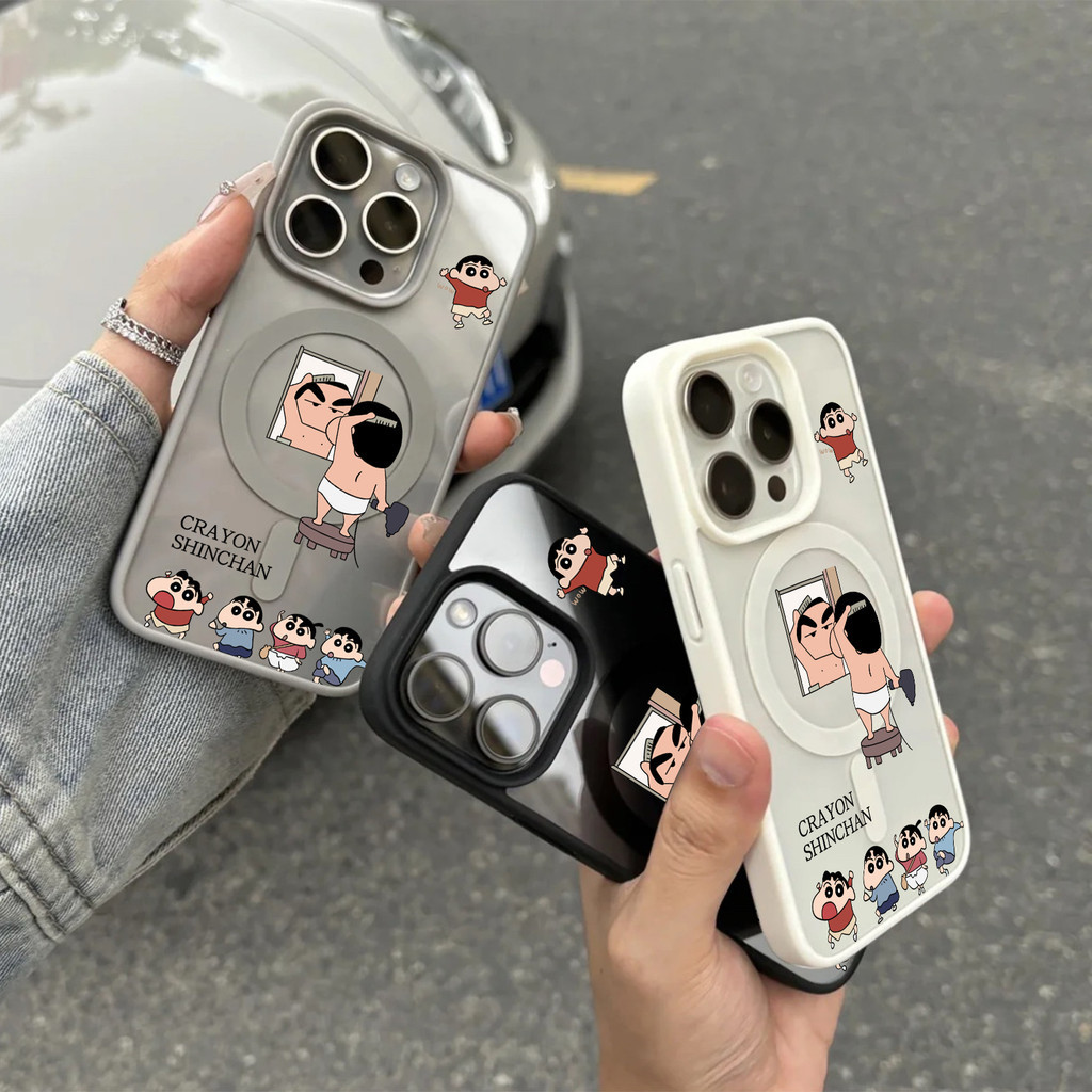 ốp lưng iphone hít nam châm Shin Cậu Bé Bút Sáp Cho Iphone 7 xs xr 11 12 13 14 15 16 Pro Max Plus