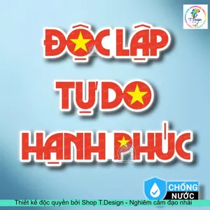 Tem Dán Xe “Độc Lập Tự Do Hạnh Phúc” – Decal Trang Trí Xe Ô Tô, Xe Máy Chống Nước – Mày Mò Store