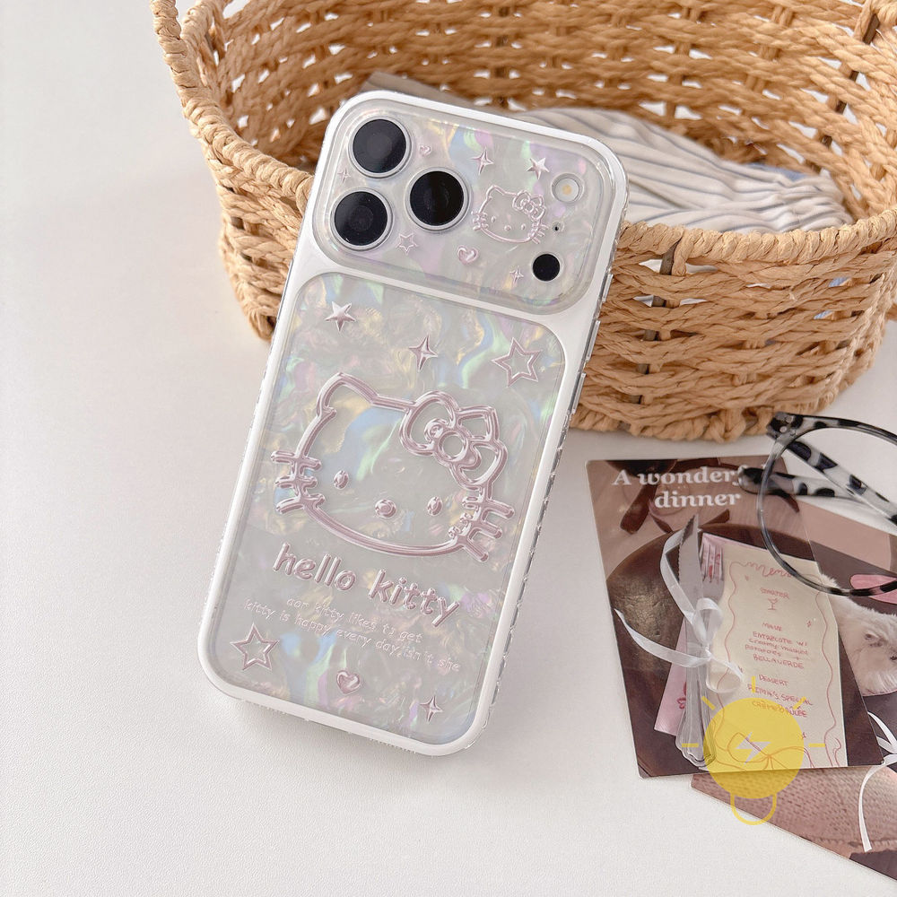 Phone Case For iPhone 17 Pro Max 16 15 TPU Star Kitty Aesthetic Korean Cute