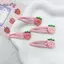 AqToCna 2 Chiếc Dễ Thương Ngọt Ngào Dâu Kẹp Tóc Màu Hồng Đáng Yêu Bé Gái Nổ Kẹp BB Snap Kẹp Phụ Kiện Tóc AqToCna