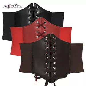 AqToCna Thắt Lưng Nữ Eo Corset Da PU Rộng Giảm Béo Thắt Lưng Cơ Thể Co Giãn Dây Thắt Lưng Có Thể Điều Chỉnh Đầm Thắt Lưng AqToCna