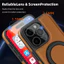 Sang Trọng 360 Xoay Vòng Giá Đỡ Từ Da Ốp Lưng Điện Thoại iPhone 16 15 14 13 12 11 Pro Max 16 Plus Chân Đế Chống Sốc Vỏ Silicon Mềm