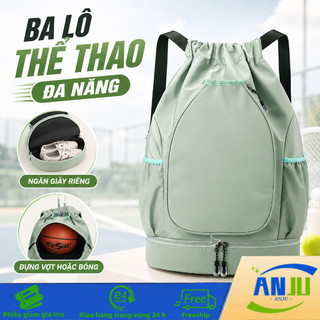 Ba lô cầu lông thể thao đựng vợt và giày, nylon không thấm nước, ngăn ướt khô, nhẹ 380g cho gym du lịch đi học