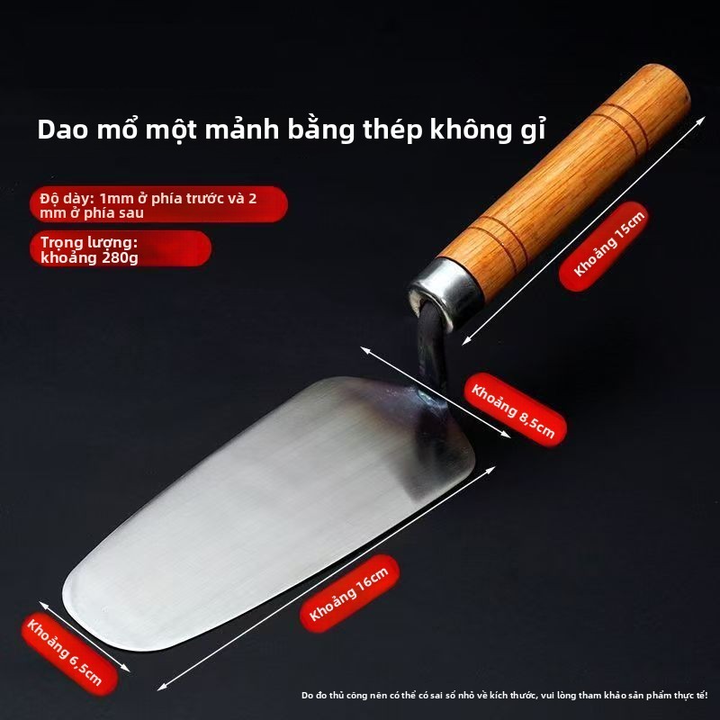Thép không gỉ Phong Cách Mới Một Mảnh Tro Thìa Dao Tro Thìa Mason Trowning Dụng Cụ Ngói Trowing Craftsman Ngói Craftsman Ngói Cạo Tường Y