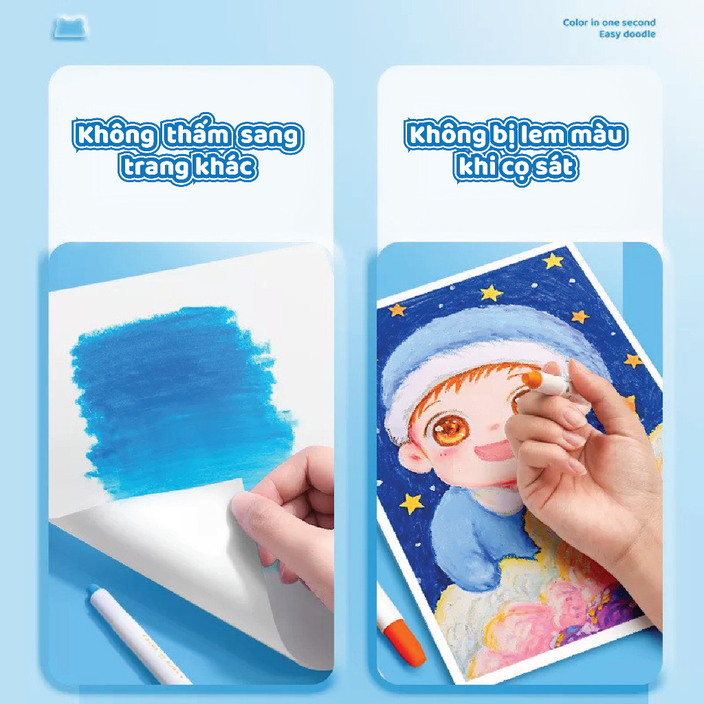 Bút Sáp Màu Lụa Thông Minh Cho Bé – Sáp Dầu Hòa Tan Trong Nước, Dễ Lau Sạch, Không Lem Bẩn Tay