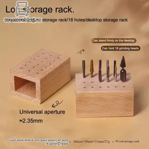 Nhíp 18 Lỗ Gỗ Móng Tay Khoan Bit Giá Đỡ Đứng Hiển Thị Hộp Bảo Quản Móng Tay Đầu Sắp Xếp Rỗng Hộp Đựng Dụng Cụ Làm Móng Tay VN