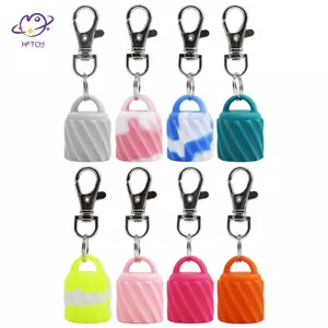 HFTOY Chất Lượng Cao Thực Tế Silicone Móc Khóa Nắp Di Động Bền Giá Đỡ Móc Khóa Có Thể Dán Cho Son Dưỡng Môi Lipsti Nắp Bảo Quản ~