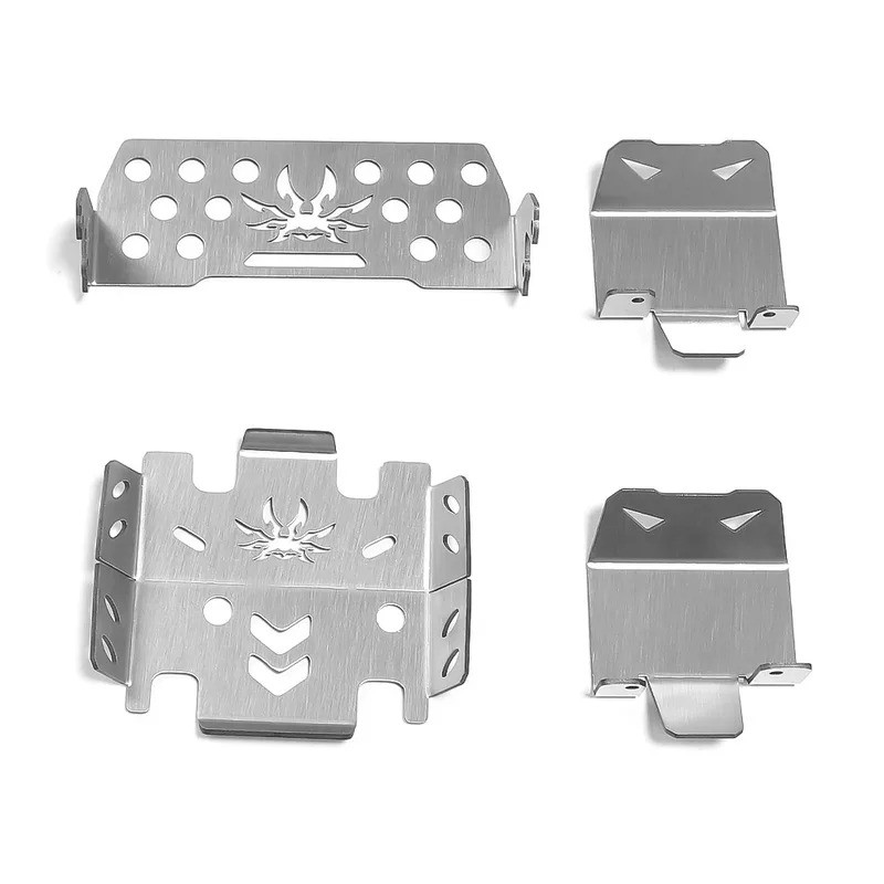 1 Bộ RC Xe Thép Không Gỉ Kim Loại Ốp Lưng Khung Xe Giáp Bảo Vệ Tấm Trượt HD6100 Cho Croboll 1 / 7 MK07 JK07 RC Xe Nâng Cấp Phần