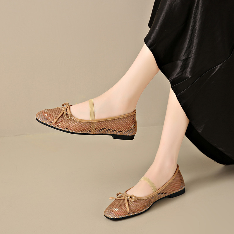 Atikota Nữ Mary Jane Lưới Đế Bằng Thoáng Khí Slip On Thoải Mái Nhẹ Đa Năng Giày Thường Ngày Cho Hàng Ngày