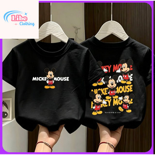Áo phông cho bé trai và bé gái in hình Chuột Mickey dễ thương, được làm từ chất liệu cotton mềm mại, thoải mái