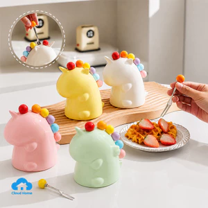 🌤️COD🌤️Bộ nĩa ghim trái cây hình kì lân nhựa, decor trang trí bếp, bàn ăn - nĩa inox 410 cao cấp