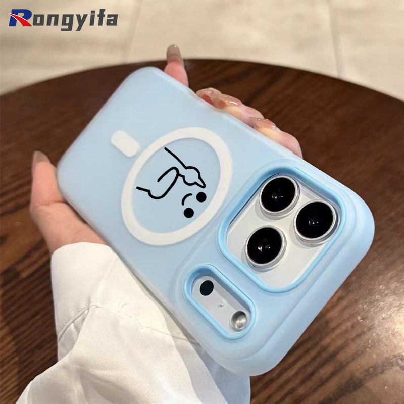Ốp điện thoại biểu cảm sáng tạo ngộ nghĩnh cho iPhone 15 14 Plus 13 Pro Max 15ProMax 14ProMax Vỏ điện thoại từ tính 2 trong 1 hoạt hình dễ thương