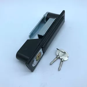 MS818SZ01 Khóa phẳng lõi đồng màu đen vuông, Khóa lõi đồng chéo, Khóa tủ GGD, Khóa cửa tủ điện KGV0