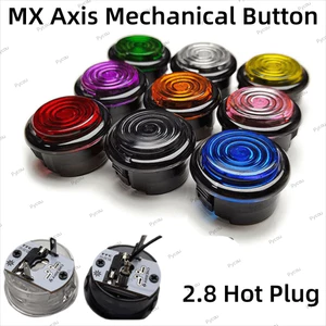 Nút Arcade HITBOX Cơ Khí PYCOU, Khung Đen 2.8mm Nút Arcade ST-M4 Cắm Nóng, Nút Điều Khiển Tương Thích Trục MX Cho Street Fighte 6 Arcade Stick Nâng Cấp
