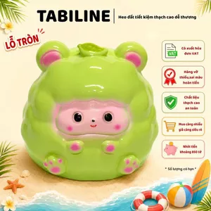 Heo đất ống tiết kiệm tiền lỗ tròn cừu lá siêu cute đáng yêu LD09 - TABILINE