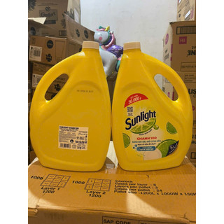 Nước Rửa Chén Bát Sunlight Chanh 100 Sạch Nhanh Xả Bọt Nhanh Rửa Sạch Dầu Mỡ 3.6kg