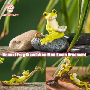 PWSEND Ếch Chậu Hoa Đồ Trang Trí, Nhựa Mô Phỏng Động Vật Ếch Trang Trí, Quà Tặng Thủ Công Mini Ngộ nghĩnh Ếch Tượng Nhỏ