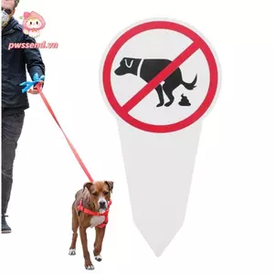 PWSSEND No Dog Poop Sign, Chevron Board Dấu hiệu cảnh báo đi bộ cho chó chống chịu thời tiết, Dấu hiệu cổ phần sơn hai mặt Không có dấu hiệu Pooping Yard